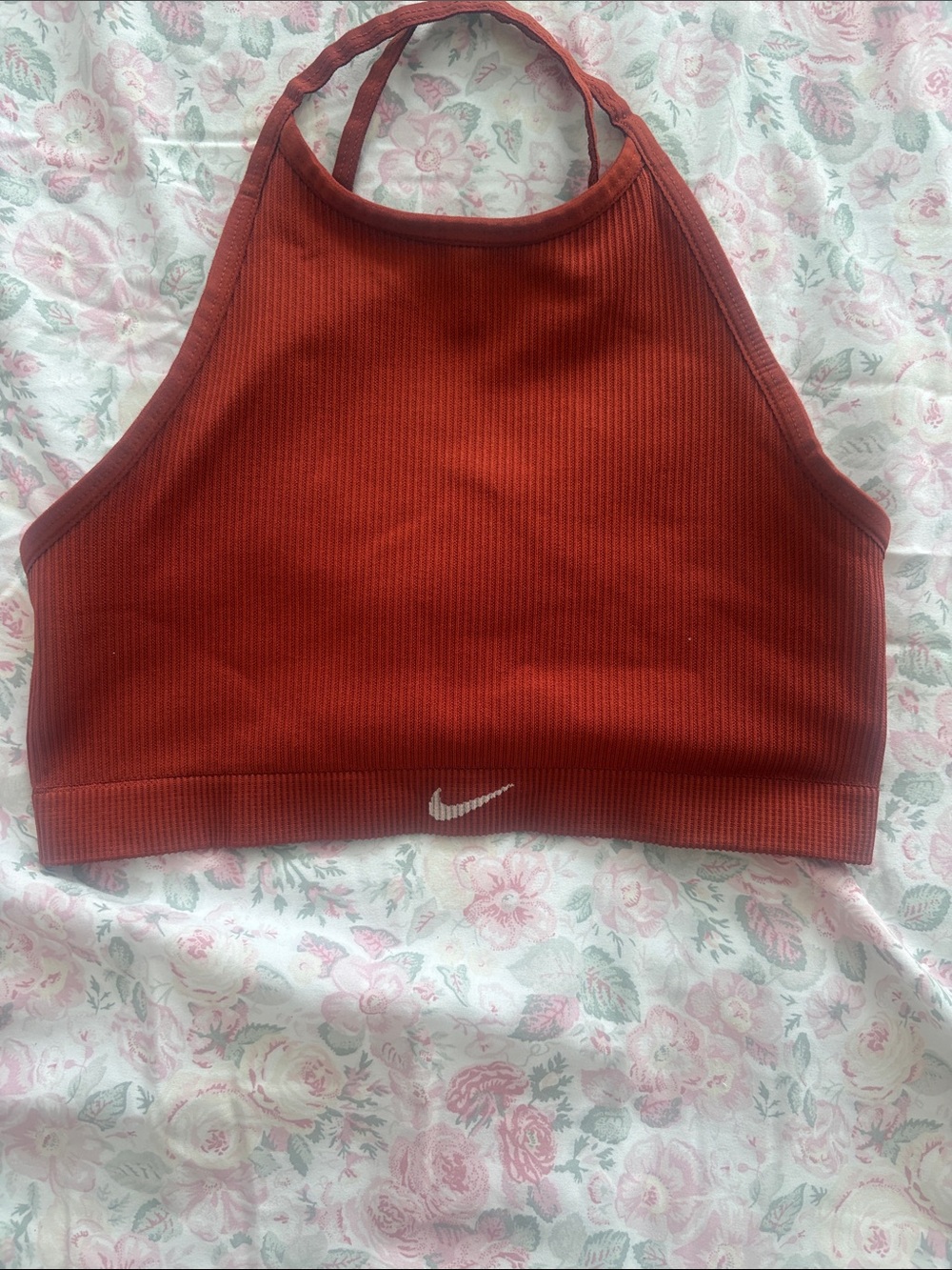 Nike Women's Rust Halter Ribbed Crop Top